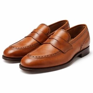 Brooks Brothers Peal & Co Loafers 9.5D Made in England Leather Penny Shoes Brown